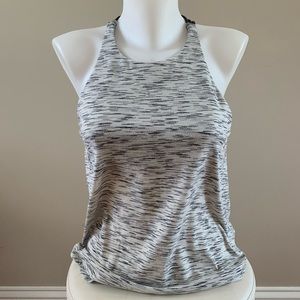 Lululemon 2 in 1 tank over strappy bra